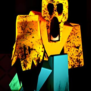 an animal made out of yellow and blue blocks Forsaken Halloween Hello John, Forsaken Renders, Forsaken John Doe, John Doe Forsaken, Hamilton Funny, black