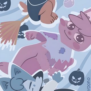 an image of halloween stickers in the air with cats and pumpkins on them Straykids Halloween Halloween Skzoo, Stray Kids Characters, Skz Halloween, Stray Kids Halloween, dark gray