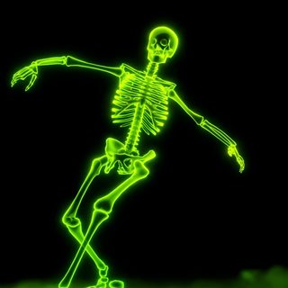 a neon green skeleton skates through the air in front of a black background with white clouds Halloween Dancing Skeleton Charging Animation, Cool Lock Screen, Happy Halloween Pictures, Cool Galaxy, black