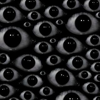 black and white photograph of many eyes in the dark, with one eye looking at the camera Weirdcore Halloween Scary Backgrounds, Creepy Backgrounds, Scary Eyes, Creepy Eyes, Nghệ Thuật Kinh Dị, black