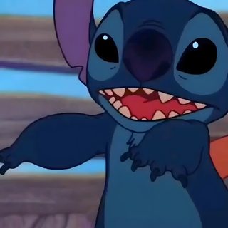 the stitcher is smiling and waving his arms in front of an orange ball with its mouth wide open Halloween Stitch Gif Stitch Dancing, Stitch Gifs Disney, Lilo And Stitch Videos, Live Stitch, dark slate gray