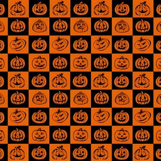 an orange and black checkered background with jack o lantern pumpkins on the side Halloween Squares Custom Halloween 67 Background, Halloween, saddle brown