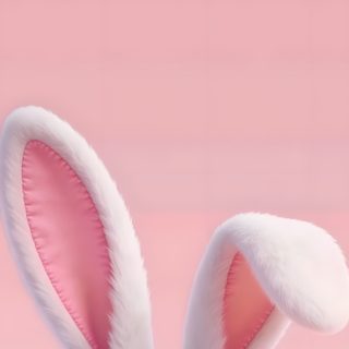a close up of a stuffed animal rabbit with big eyes and ears on a pink background Halloween Bunny Hd Pink Bunny Aesthetic, Bunny Theme, Rabbit Ip, Cute Mobile,