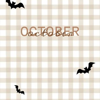 an orange and white checkered background with pumpkins, ghost and bats on it October Preppy Halloween October, Halloween Iphone Backgrounds, Bow Iphone, Iphone Love, antique white