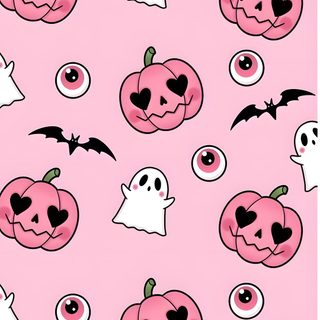 a pink background with lots of halloween pumpkins and ghost faces on it's sides Pink Halloween Ipad Autumn Phone, Iphone Boho, Halloween Paper Crafts, Pretty Halloween, Phone Boho,