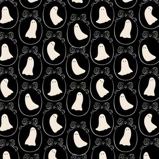 a black and white pattern with ghost faces Halloween Spooky Ghost Pattern Halloween, Phone, Tech Background, Ghosts Pattern, Print Patterns, black