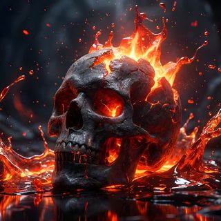 a skull with flames in the background and water around it's head on fire Halloween Skull 4k Skull Pc, Cool Skull Drawings, Skulls Drawing, Skull, Horror House, Skull Face, black