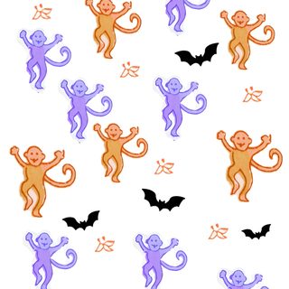an image of monkeys with bats in the air on a white background for halloween stickers Roller Rabbit Halloween Holiday Iphone, Autumn Phone, Iphone Preppy, Halloween Iphone Backgrounds, white