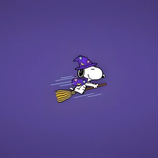 a purple background with a cartoon character on a broom flying through the air and wearing a witch's hat Snoopy Halloween Computer Snoopy Halloween Banner, Snoopy Halloween Computer, Purple Snoopy Laptop, dark slate blue