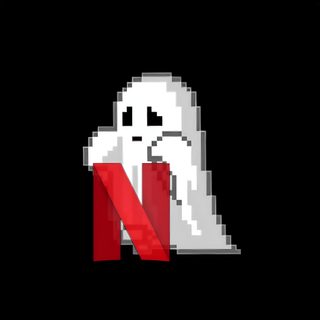 a pixeled image of a ghost holding a red book with the letter n on it Halloween Netflix Netflix Icon No Background, Netflix Meme Logo, Netflix App Icons, Movie App Icon, black