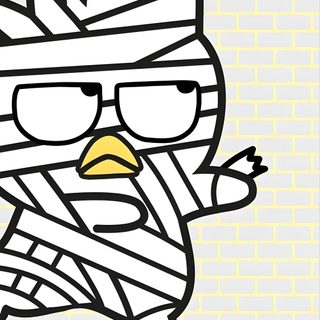 the angry bird is wrapped in bandages and has glasses on it's head, Badtz Maru Halloween Badtz Maru Halloween, Badtz Mary, Bad Badtz Maru, Badtemaru, Badtzmaru Sanrio, lavender