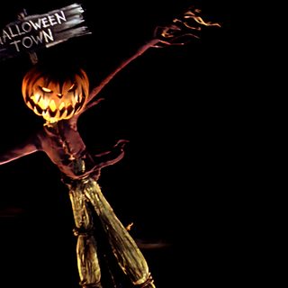 a creepy scarecrow holding a sign that says halloween town Nightmare Before Christmas Halloween Town Nightmare Before Christmas Pc, The Nightmare Before Christmas Desktop, Nightmare Before Christmas Macbook, black