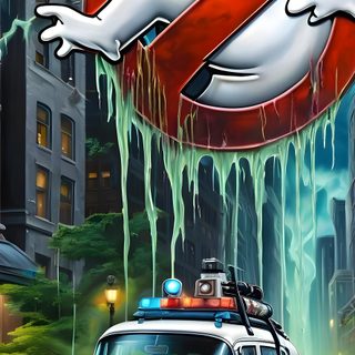 a ghost car driving down a street next to a fire hydrant with a ghost on it's back Ghostbusters Halloween Ghostbusters Android, Ghostbusters Car Cartoon, Ghostbuster Images, dark slate gray