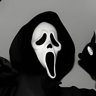 a person wearing a ghost mask and holding a knife Halloween Banner Scream Discord Banner, Ps2 Banner, Psn Background, Ghostface Header, Faceit, black