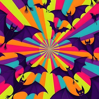an image of a colorful background with bats Neon Halloween Pattern dim gray