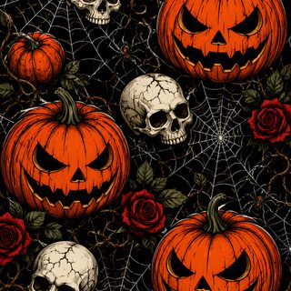 halloween pumpkins with skulls and roses on a black background Halloween For Bedroom Halloween Pumpkin, Vintage Halloween Designs, Happy Halloween Pictures, Pumpkin, black
