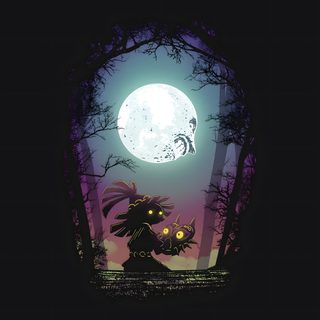 an image of a person standing in the woods at night with a full moon behind them Legend Of Zelda Halloween Ocarina Of Time, Zelda Majora Mask, Zelda Oled, Phone, Legend Of Zelda, black