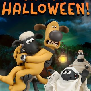 two sheep dressed up in halloween costumes, one is holding a lantern and the other is wearing Halloween Sheep Shaun The Sheep Winter, Shaun The Sheep, Halloween Sheep, dark slate gray