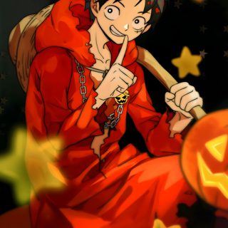 an anime character sitting on top of a pile of pumpkins Luffy Halloween Thanksgiving One Piece, One Piece Halloween 4k, Luffy Outfit Halloween, maroon