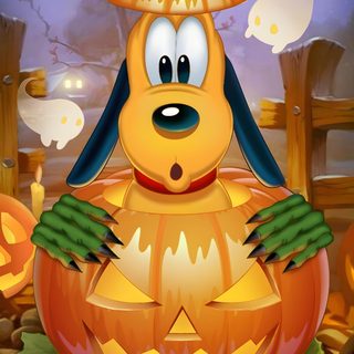 a cartoon pumpkin with a dog face on it Pluto Halloween Colorful Art, Disney Halloween, Halloween, Color, sienna