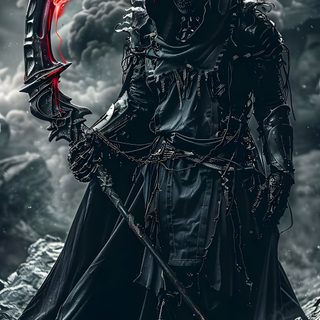 a man dressed in black holding a sceptacle and wearing a red glowing eye Grim Reaper Halloween Reaper Hd, Dark Cool Grim Reaper, Iphone Iphone Grim Reaper, dark slate gray