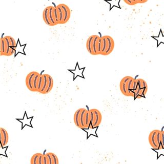 an orange and black pumpkin pattern on a white background with silver stars in the middle Halloween Pumpkins And Stars Scattered Halloween Background Iphone Preppy, Preppy Halloween Ipad, Fall Background Preppy, white