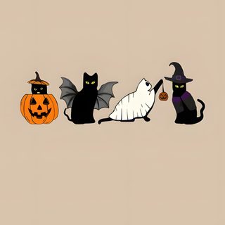 three black cats and two white bats with pumpkins Halloween Cats Laptop Halloween Cats Laptop, Halloween Cat Background, Halloween Cat Themed, tan