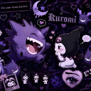 an assortment of stickers and magnets on a dark background with skulls, cats, and other items Chromebook Kuromi Halloween black