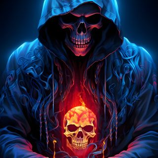 a skull in a hoodie holding a glowing ball with flames coming out of it Halloween Skull Iphone black