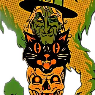 an image of a group of cats in halloween costumes with pumpkins on their heads Beistle Halloween Vintage Halloween Crafts, Vintage Halloween Images, Vintage Halloween Art, black