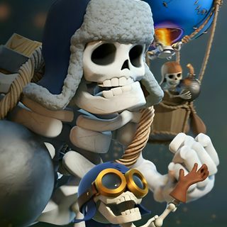 the skeleton is holding an object in his hand and it looks like he's going to fly Clash Royale Halloween Skeleton King Clash Royale, Coc Hd 4k, Coc 4k, Clash Royale Calavera, dark slate gray