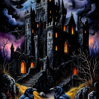 Spooky Castle With Bats, Halloween Dark Castle, Scary Castle Wallpaper, Haunted Castle Wallpaper, Halloween Castle Art, Spooky Haunted Castle Wallpaper, Castle Halloween, Creepy Castle Wallpaper, Halloween Castle Vintage Halloween- Bobcats Castle Spooky Castle With Bats, Halloween Dark Castle, Scary Castle, black