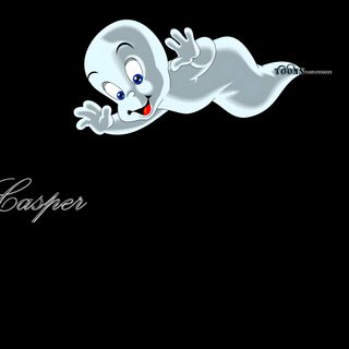 an animated ghost floating in the air with caption casperer on it's back Casper Halloween Casper Movie Background, Casper 1995, Casper 3d, Cute Casper, Casper 4k, black