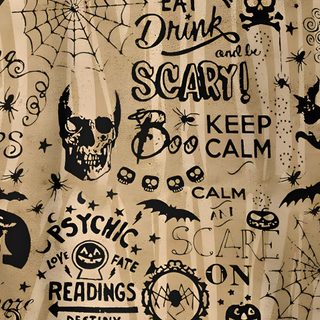 an old halloween fabric with black and white designs Halloween Tan And Black Halloween Vertical, Rustic Halloween, Halloween Backdrop Phone, dark khaki