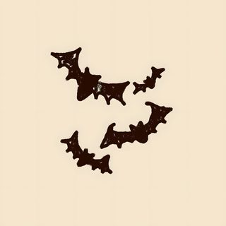 four bats flying in the air on a beige background Aesthetic Beige Halloween Cute October Aesthetic, Cute Autumn Widgets, Autumn Ipad Widgets, bisque