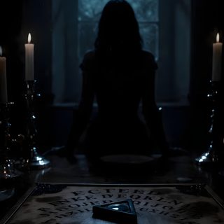 a woman sitting at a table with candles in front of her and looking out the window Halloween Ouija Creepy Art, Book Inspiration, Halloween Art, Sketch Book, Halloween, black