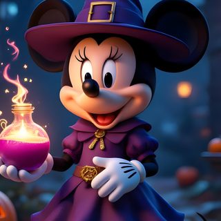 a mickey mouse dressed as a witch holding a candle Minnie Halloween Mickey Mouse Halloween, Disney Halloween Iphone, Mickey Fall, dark slate gray