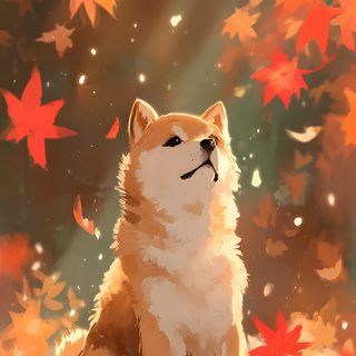 a dog sitting in the leaves with its eyes closed Shiba Inu Halloween Fond D Ecran, Shiba Inu, Cute Animals, Animals, sienna