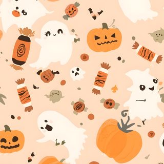 an orange and white halloween background with pumpkins Baby Halloween Background Cute Halloween, Cute Halloween Pinterest, Cute Cute Halloween Background, bisque