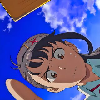 an anime character is flying through the air with suitcases in the sky behind her Suzu Halloween Suzume Aesthetic, Suzume Door, Suzume Hd 1080p, Suzume 4k, Suzume X Souta, slate gray