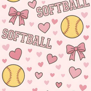 softball themed wallpaper with hearts and bows Halloween Softball Softball Mom Phone, Backgrounds For Softball Players, Iphone Cute Softball, linen
