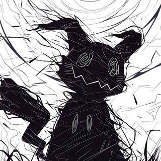 a black and white drawing of a person standing in the grass Halloween Mimikyu Mimikyu Laptop, Mimikyu Black, Black Mimikyu, Mimikyu Iphone, Pokemon Mimikyu, dark gray