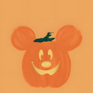 an orange pumpkin with a face drawn on it's side and a mouse sitting on top of it Disney World Halloween Mickey Mouse Pumpkin, Cute Halloween Iphone, Disney Fall Iphone, sandy brown