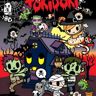 the poster for tokido's halloween party Tokidoki Halloween Graffiti Doodles, Tokidoki Characters, 2013 Swag Era, Cute Backgrounds, dark slate gray