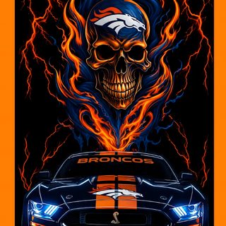 a car with flames and a skull on the hood Broncos Halloween Drawings, black