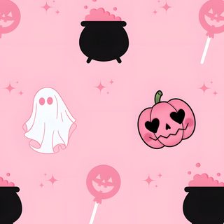 a pink background with halloween themed items on it Happy Halloween Pink Decor Shabby Chic, Image Halloween, Halloween Rose, Halloween Iphone Backgrounds,