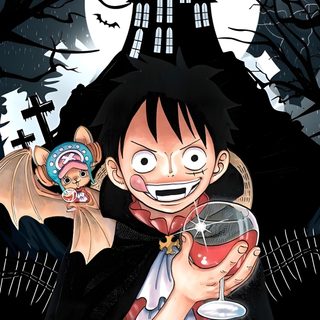 a cartoon character holding a wine glass in front of a full moon Luffy Halloween One Piece Fall, One Piece Halloween Pfp, Halloween One Piece, dark slate gray
