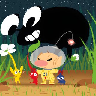 an image of cartoon characters in the grass Pikmin Halloween Red And Yellow Pikmin, Airplane Pikmin, Pikmin 4 Cover, Pikmin Pellet, dark olive green