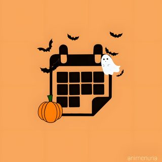 an orange background with black and white pumpkins, bats and a calendar on it Halloween App Icons Fall App Icons Calendar, Halloween Ios Icons, Cute Halloween App Icons, sandy brown