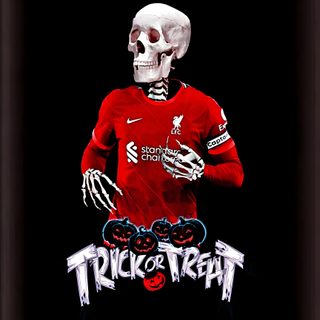a painting of a skeleton wearing a red shirt with the words trick or treat on it Cool Halloween Football Halloween Costume Ideas, Halloween Sports Theme, Red Jersey Skeleton Art, black